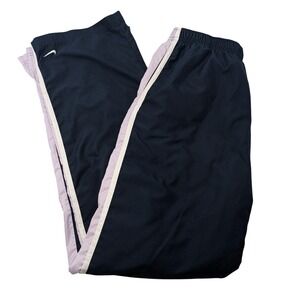 Y2K Nike Track Pants Navy Blue Purple White Side Stripe Elastic Waist Mens Small